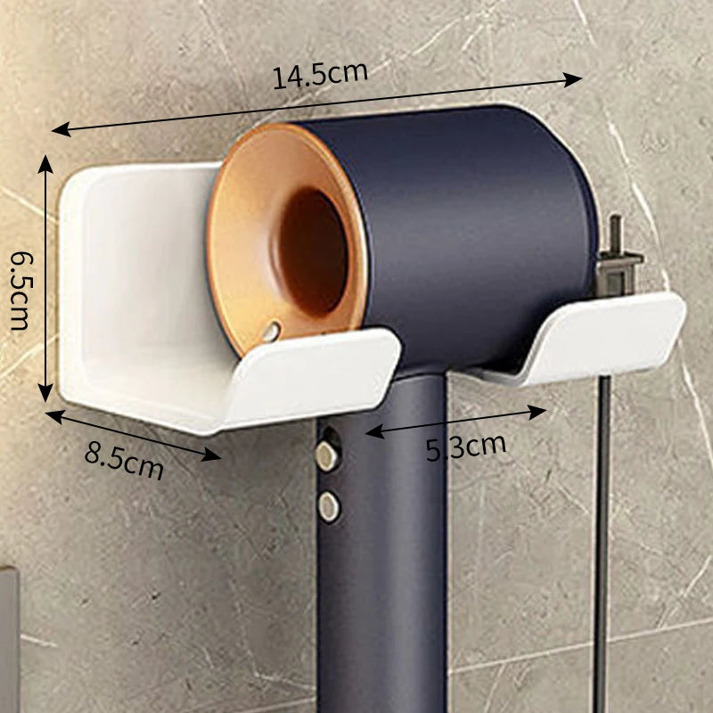 Hair Dryer Holder Wall Mounted Wall Dryer Cradle White Black Grey Hairdryer Blow Dryer Organizer for Bathroom Bathroom Shelves