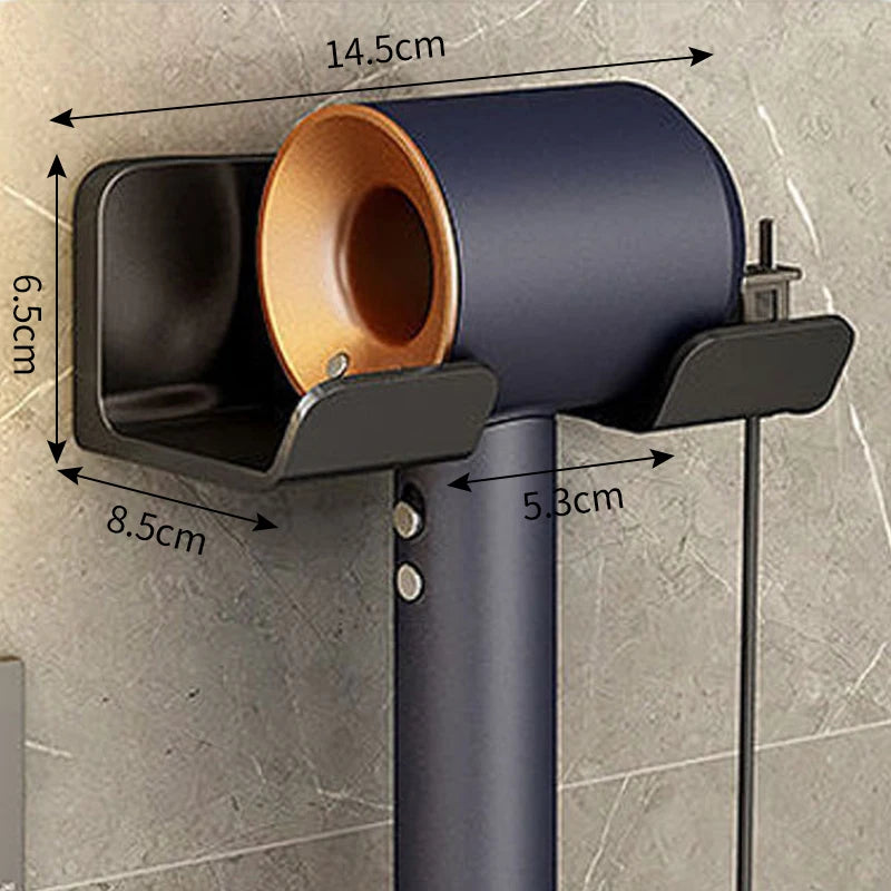 Hair Dryer Holder Wall Mounted Wall Dryer Cradle White Black Grey Hairdryer Blow Dryer Organizer for Bathroom Bathroom Shelves