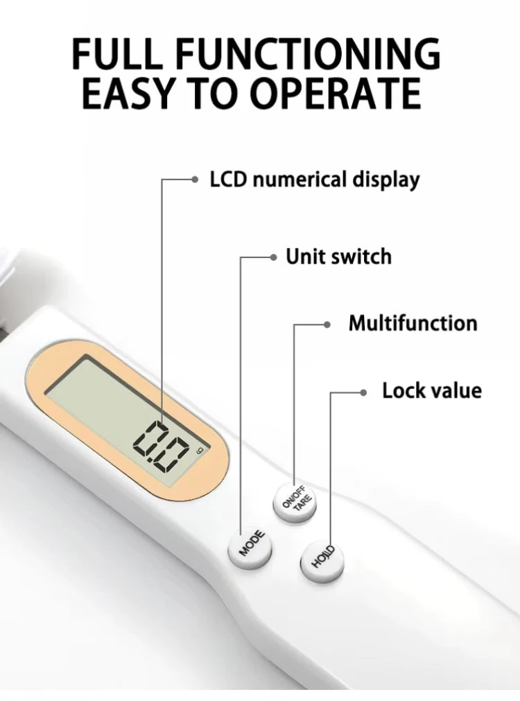 1pcs Electronic Measuring Spoon Scale Kitchen Tools Portable Electronic Scale LCD Digital Measuring Food Digital Spoon Scale