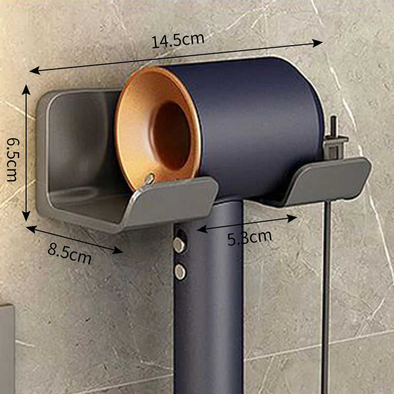 Hair Dryer Holder Wall Mounted Wall Dryer Cradle White Black Grey Hairdryer Blow Dryer Organizer for Bathroom Bathroom Shelves